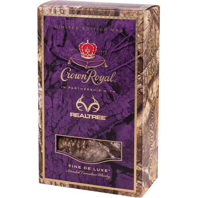 Crown Royal Canadian Whisky with Realtree Bag