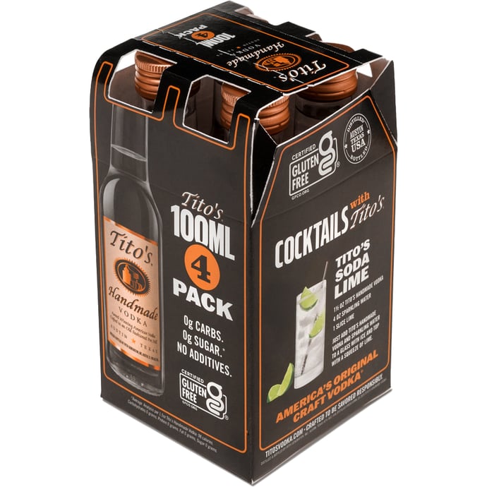 Tito's Handmade Vodka 4 Pack Bottles