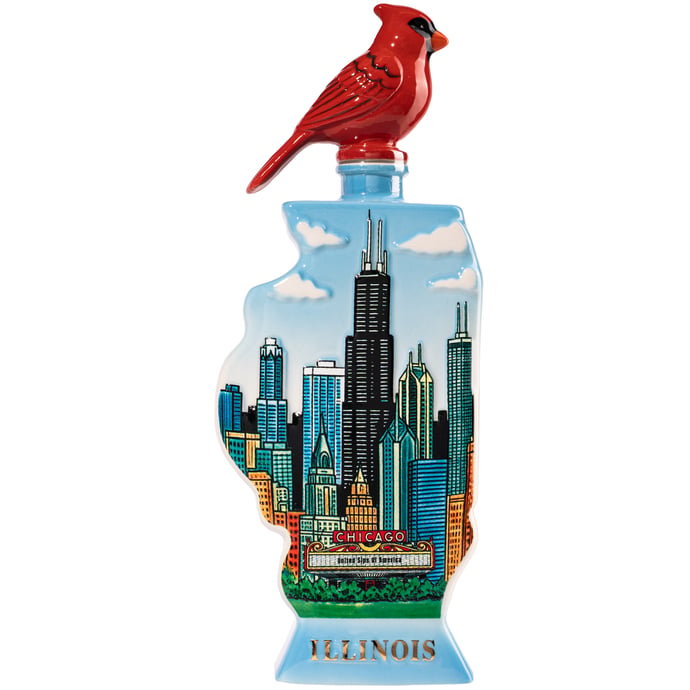 United Sips of America Bourbon Illinois Decanter