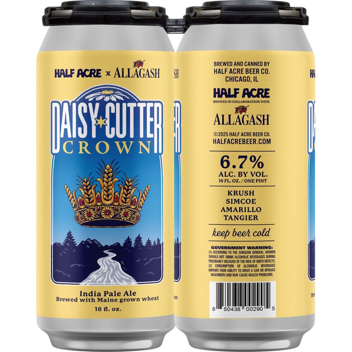 Half Acre Daisy Cutter Crown collaboration with Allagash