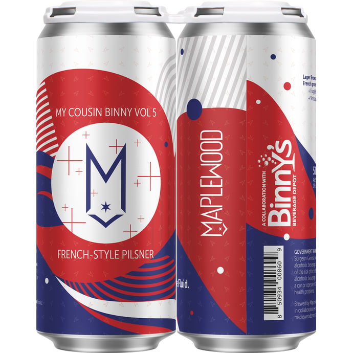Maplewood My Cousin Binny Vol. 5 French Pilsner collaboration with Binny's