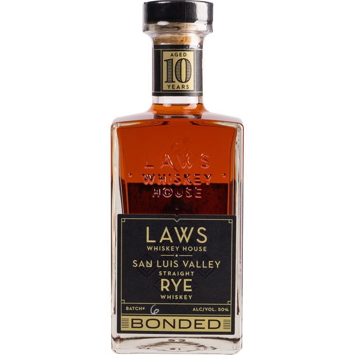 Laws Whiskey House San Luis Valley 10 year old Straight Rye Bottled in Bond