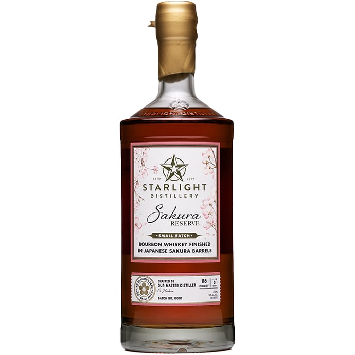 Huber's Starlight Distillery Sakura Reserve Bourbon Finished in ex Sakura Plum Cask