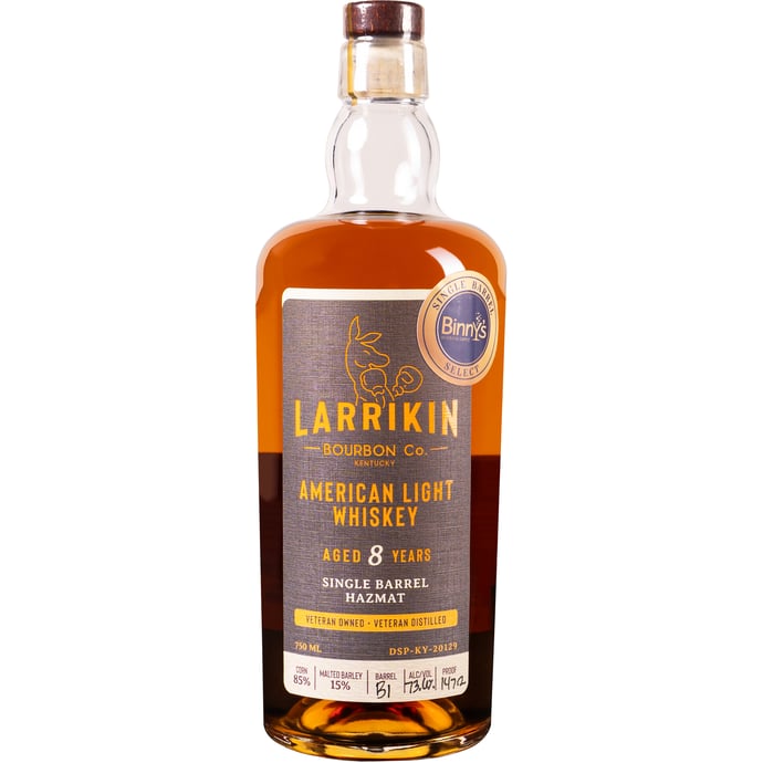 Larrikin 8 year old American Light Whiskey Single Barrel # 131 Binny's Handpicked