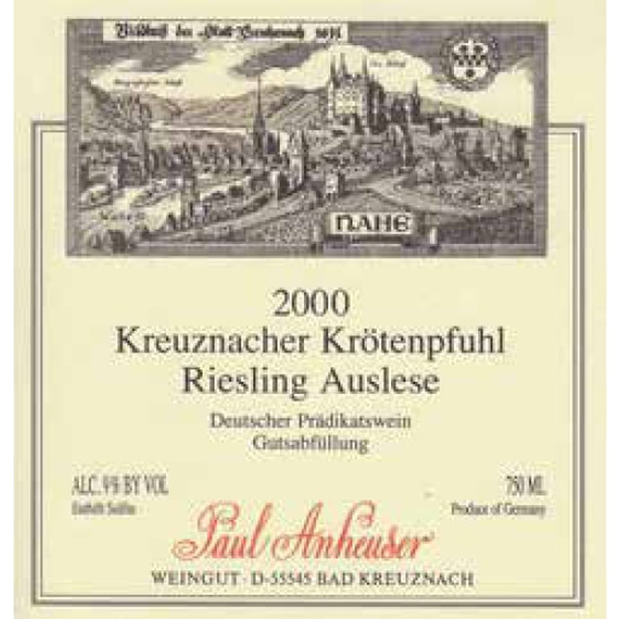 Paul Anheuser Kreuznacher Krotenpfuhl Riesling Auslese 2000