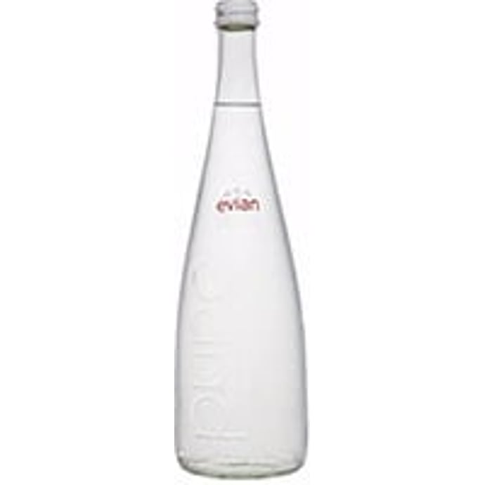Evian Water Glass Bottle