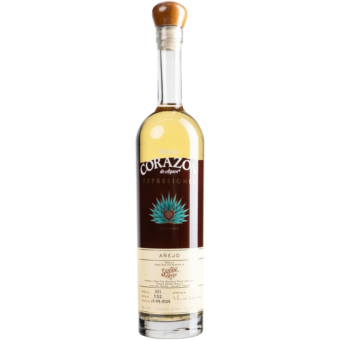 Expresiones del Corazon Anejo Tequila aged in ex-Sazerac 18 year Rye Barrels