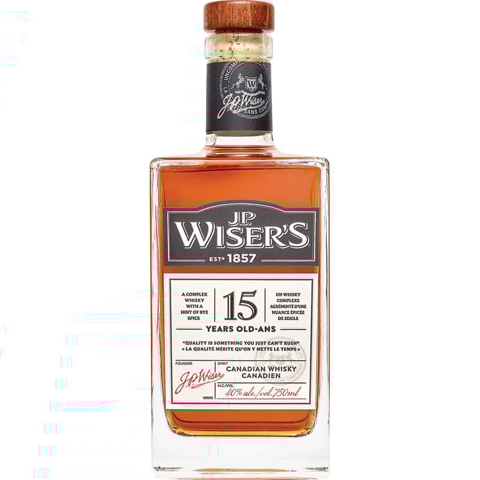 J.P. Wiser's 15 year old Canadian Whisky