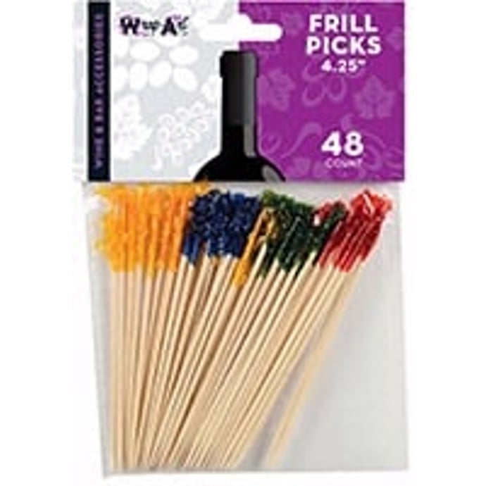 Wrap Art Frill Picks 4.25 inch Length 48 Count Bag