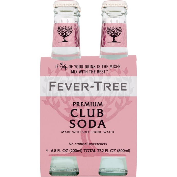 Fever Tree Club Soda 4 Pack Bottles