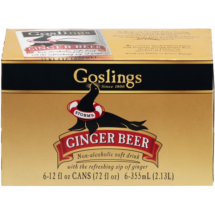 Goslings Ginger Beer 6 Pack Cans
