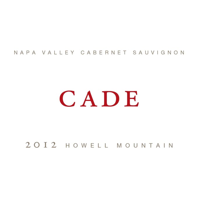 Cade Cabernet Sauvignon Estate Howell Mountain 2012
