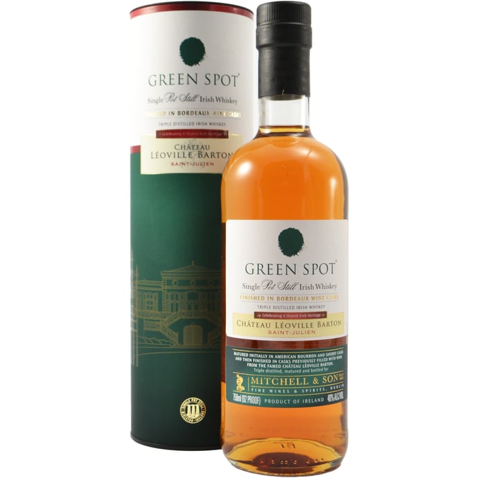 Green Spot Single Pot Still Irish Whiskey Finished in ex Leoville Barton Bordeaux Casks