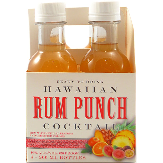 Koloa Kaua'i Hawaiian Rum Punch Cocktail 4 Pack Bottles