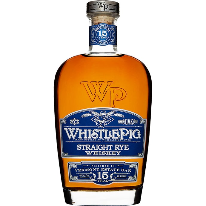 WhistlePig 15 year old Straight Rye Whiskey Finished in Vermont Oak