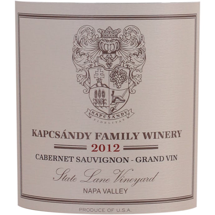 Kapcsandy Family Winery Estate Grand Vin Cabernet Sauvignon 2012