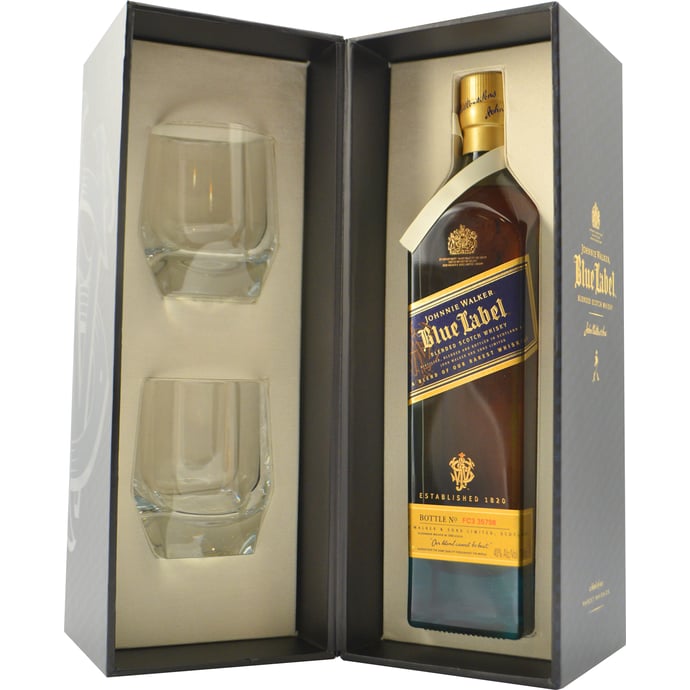 Johnnie Walker Blue Label Gift Set with Glasses