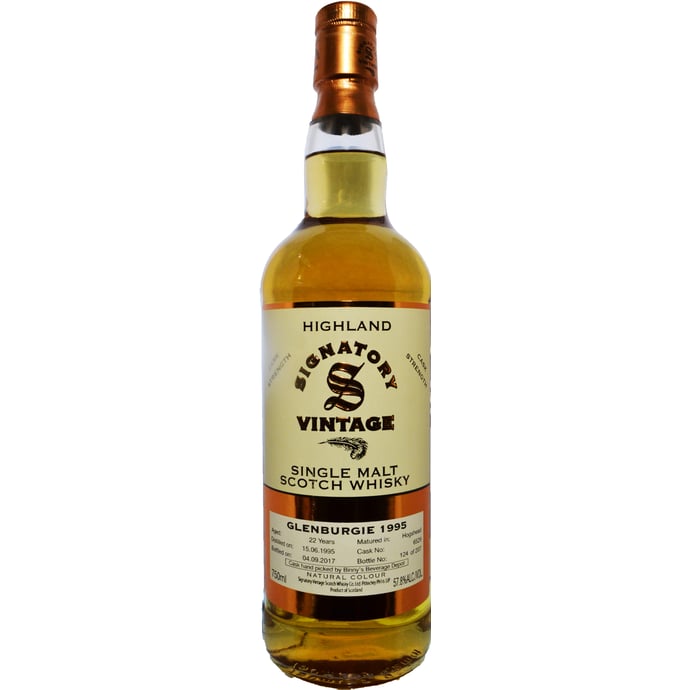 Signatory Glenburgie 22 year old Hogshead # 6529 Binny's Handpicked 1995