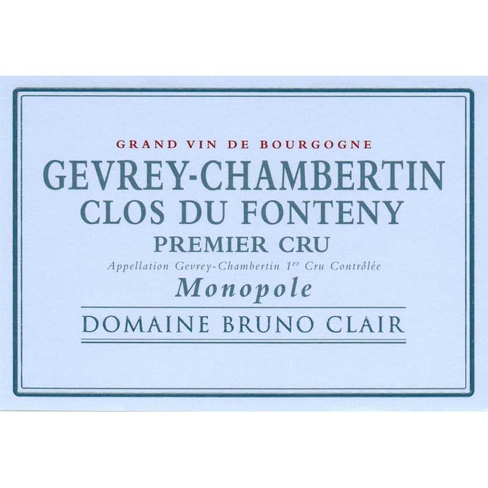 Domaine Bruno Clair Gevrey Chambertin Clos du Fonteny 2015