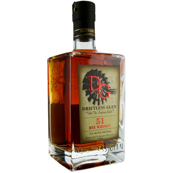 Driftless Glen Distillery 51 Rye Whiskey