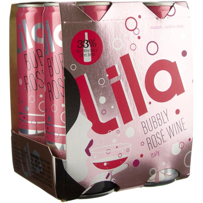 Lila Bubbly Rose 4 Pack Cans