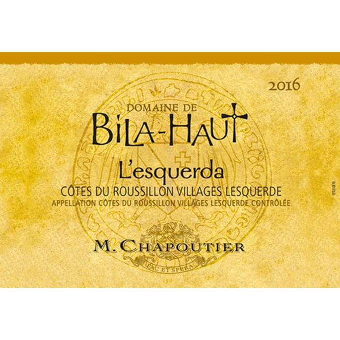 Chapoutier Domaine de Bila Haut L'esquerda Cotes du Roussillon Villages 2016