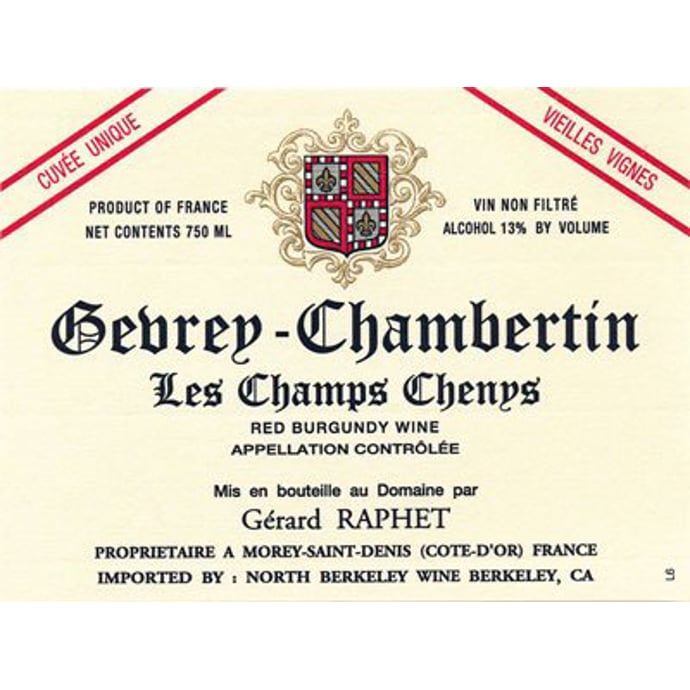 Gerard Raphet Gevrey Chambertin Les Champs Chenys Vieilles Vignes 2016