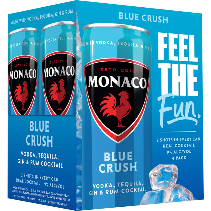 Monaco Blue Crush Vodka Cocktail 4 Pack Can