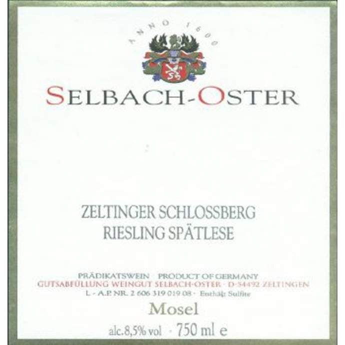 Selbach Oster Zeltinger Schlossberg Riesling Spatlese 2017
