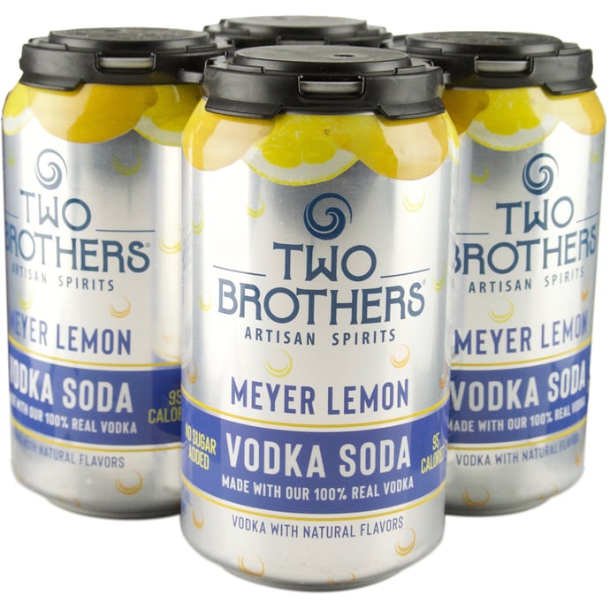 Two Brothers Artisan Spirits Meyer Lemon Vodka Soda 95 Calorie Canned Cocktail