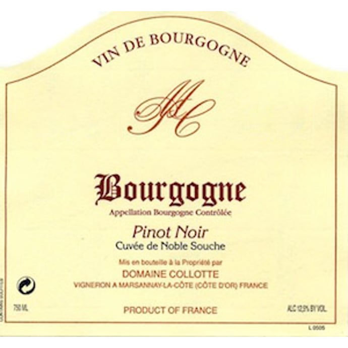 Domaine Collotte Bourgogne Rouge Noble Souche 2016