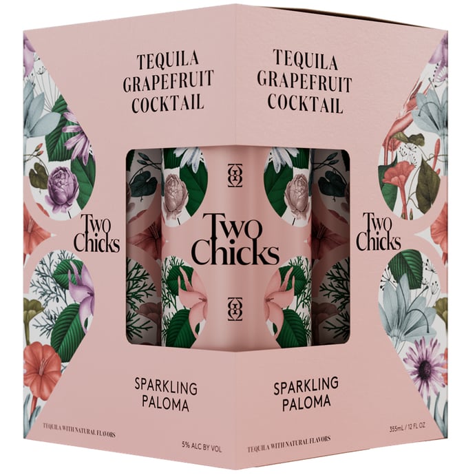 Two Chicks Paloma Sparkling Tequila & Grapefruit Cocktail 4 Pack Cans