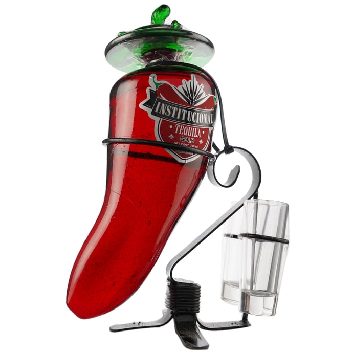 Chili Pepper Gold Tequila Decanter
