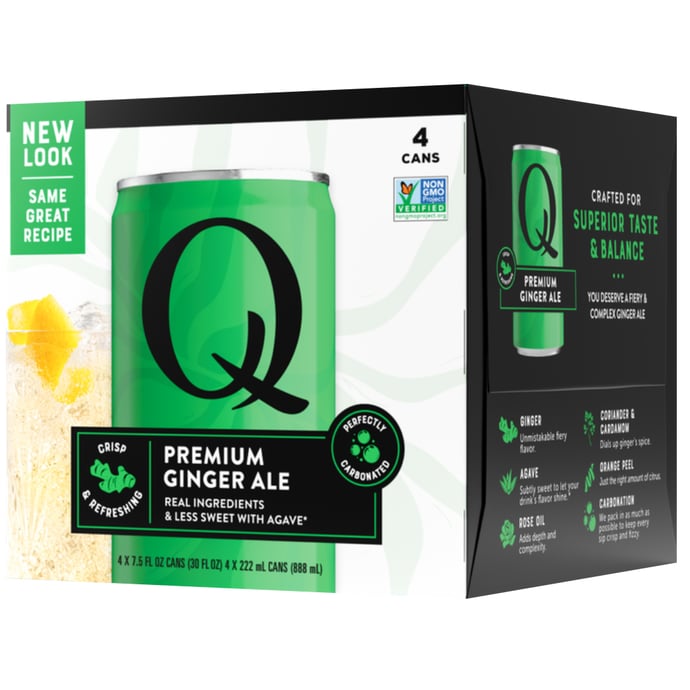 Q Ginger Ale 4pk Cans