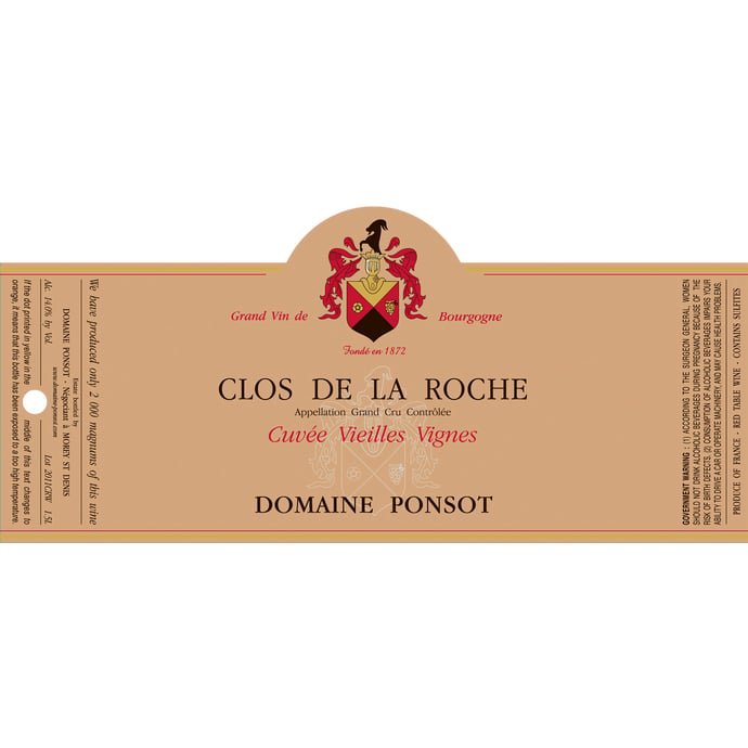 Domaine Ponsot Clos de La Roche Vieilles Vignes 2016