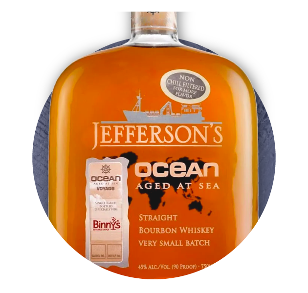 Jefferson's Ocean Aged at Sea Bourbon Wheated Mashbill Single Barrel #66 Binny's Handpicked