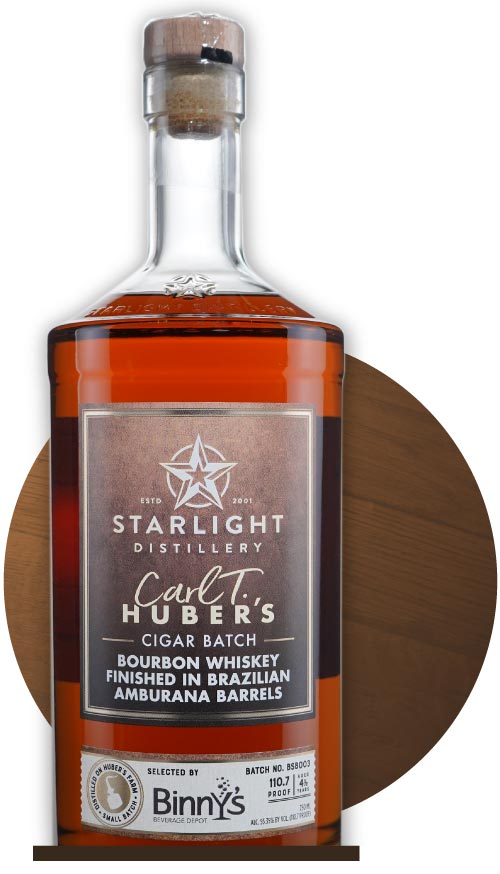 Huber's Starlight Distillery Bourbon Finished 16 Weeks in Amburana Barrel BSB003 Binny's Handpicked