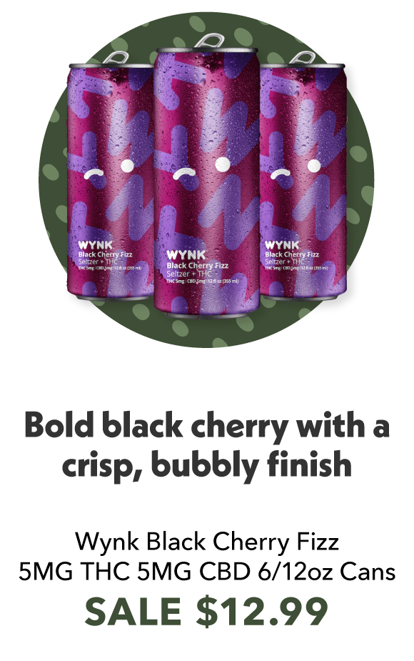 Wynk Black Cherry Fizz 5MG THC 5MG CBD 6/12oz Cans