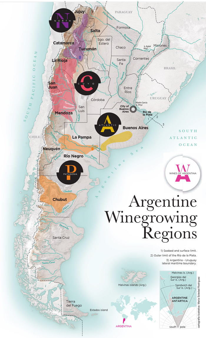 Argentine Wine Growing Regions Map