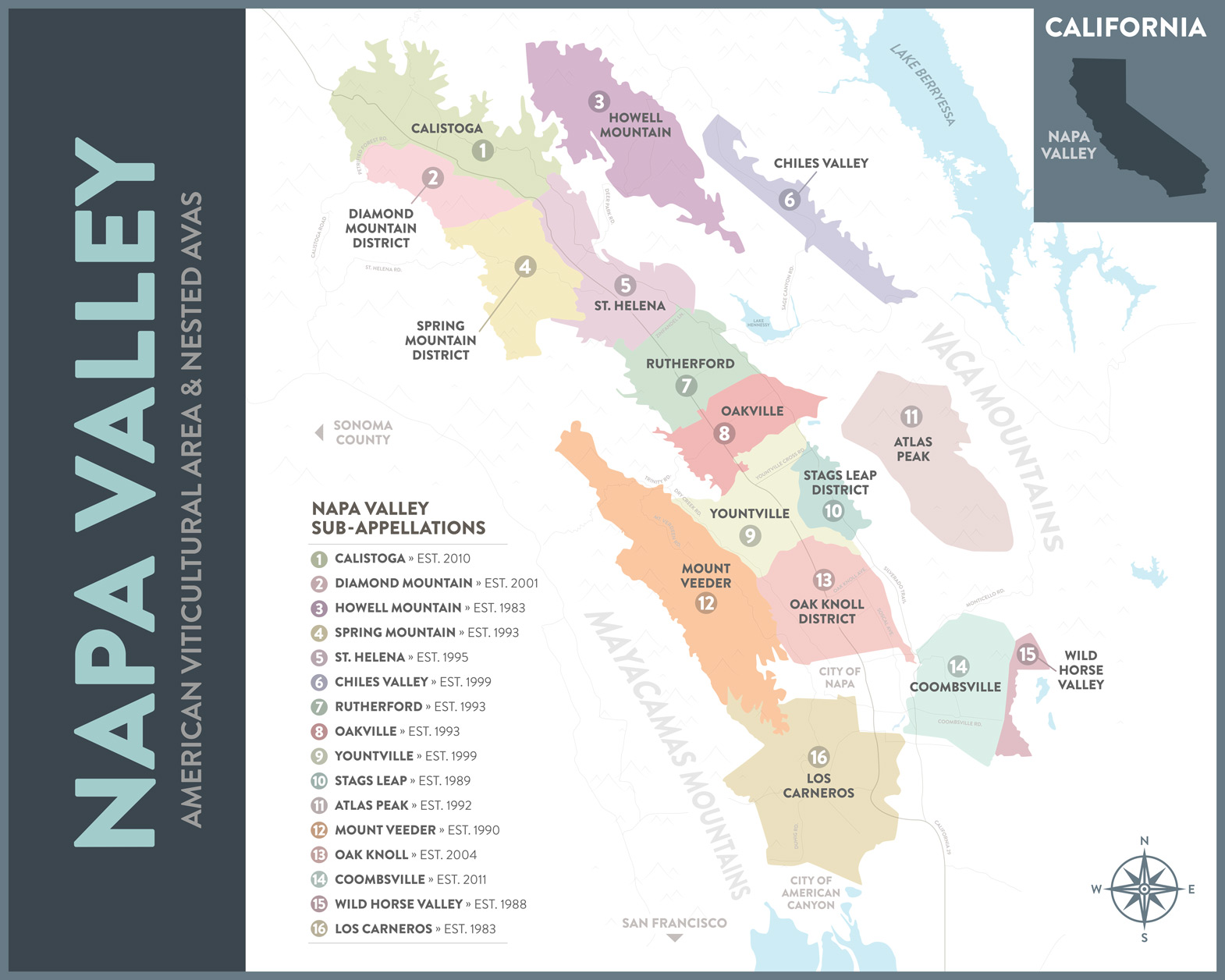 Napa Valley Winegrowing Regions
