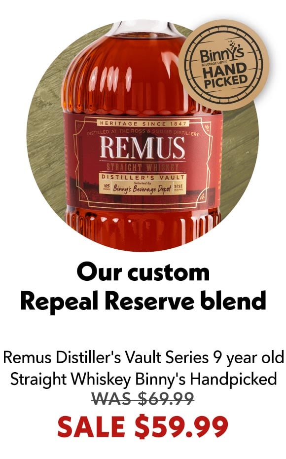 Remus Distiller's Vault Series 9 year old Straight Whiskey Binny's Handpicked