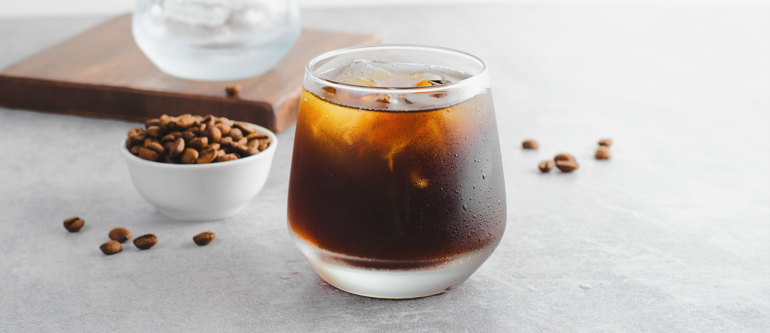 Invigorating Espresso Cold Coffee Cocktail with Coffee Beans and Ice