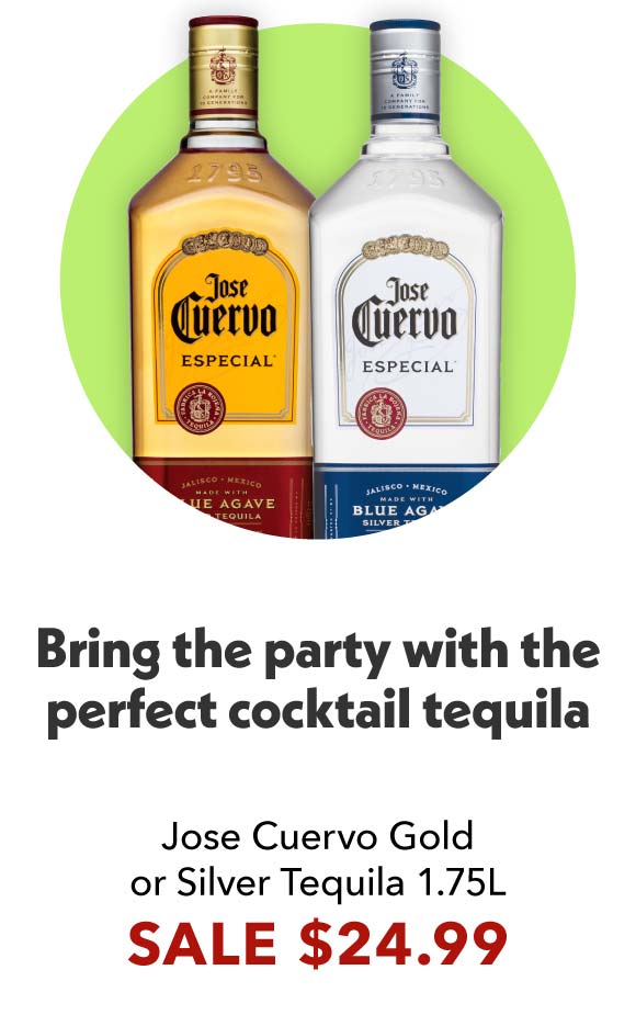 Jose Cuervo Silver or Gold Tequila 1.75L