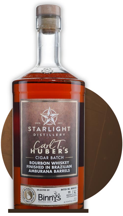 Huber's Starlight Distillery Bourbon Finished 10 Weeks in Amburana Barrel BSB002 Binny's Handpicked
