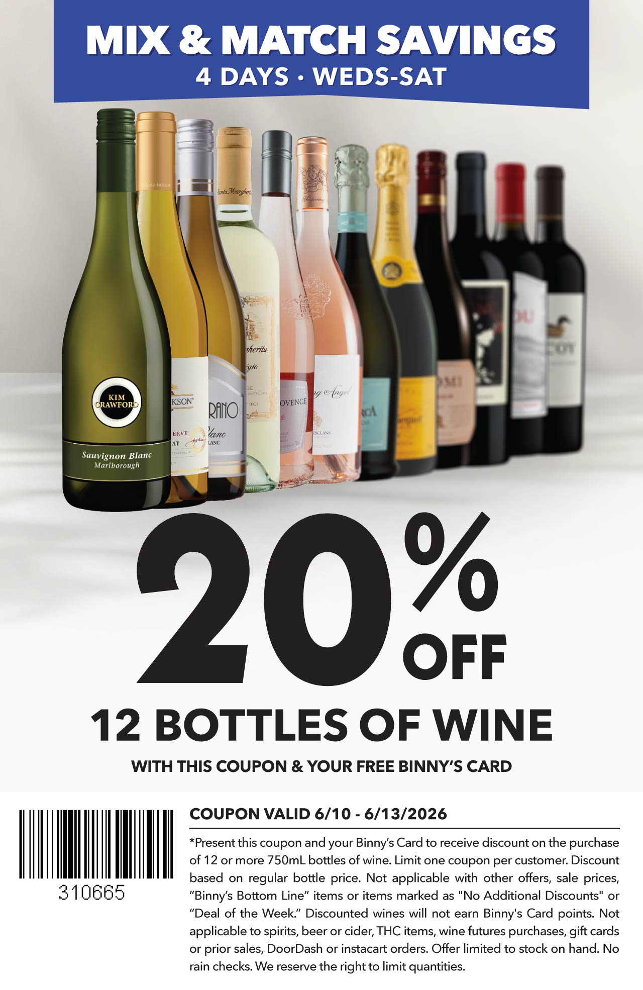 20% off 12 Bottles of Wine