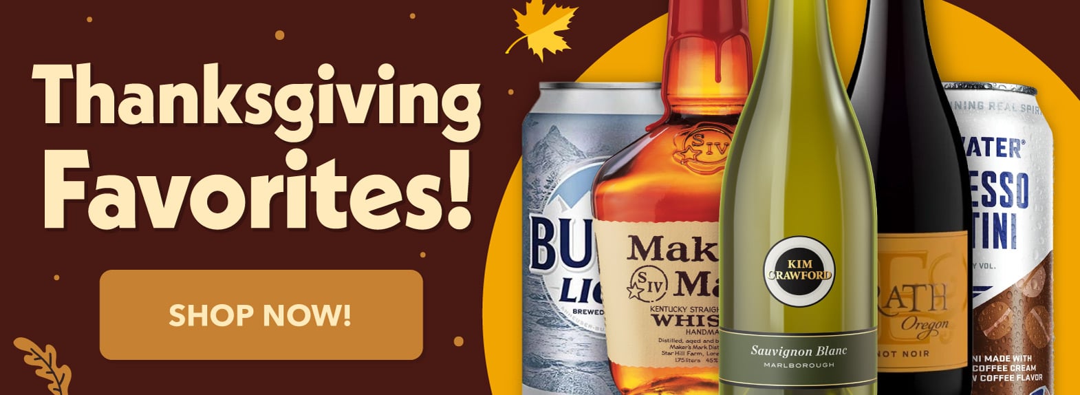 Thanksgiving Wine, Spirits, Beer Favorites - Festive Ready to Drink Canned Cocktails & Snacks