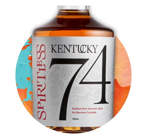 Spiritless Kentucky 74 Distilled Non-Alcoholic Spirit for Bourbon Cocktails