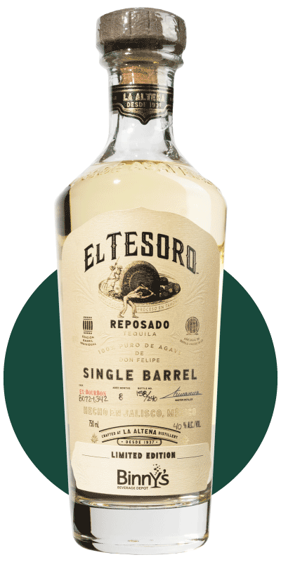 El Tesoro Reposado Single Barrel # B072L342 Binny's Handpicked