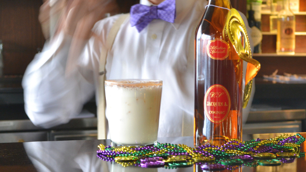 The classic New Orleans cocktail, the Brandy Milk Punch Mardi Gras recipe