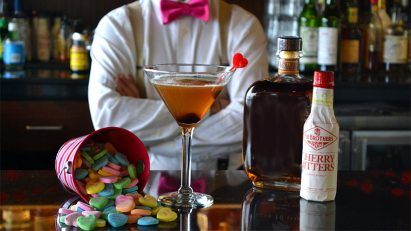Manhattan Love Story Cocktail  Recipe for Valentine's Day
